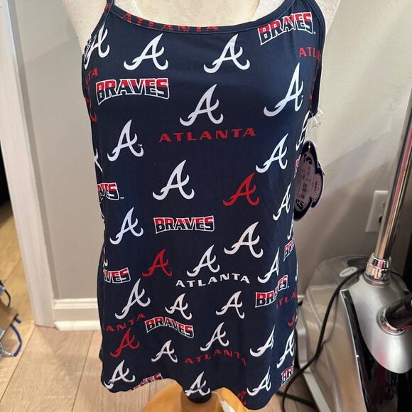 Atlanta Braves Womens Racerback Tank Top Large By Concepts Sport NEW - Picture 1 of 7